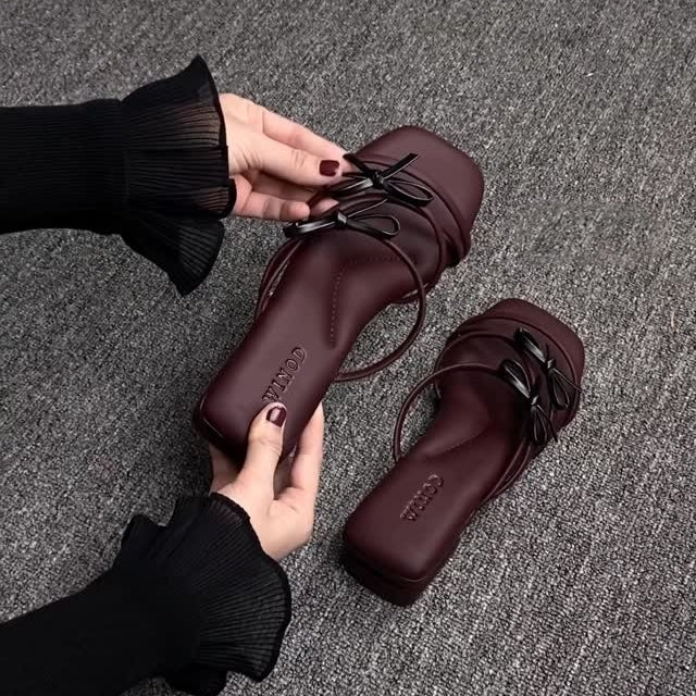 Soft Sole Double Bow Cross-strap Sandals
