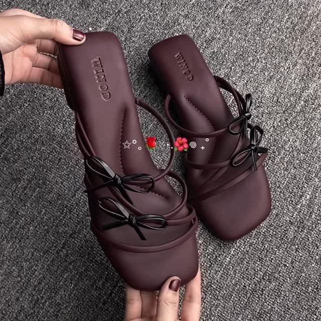 Soft Sole Double Bow Cross-strap Sandals