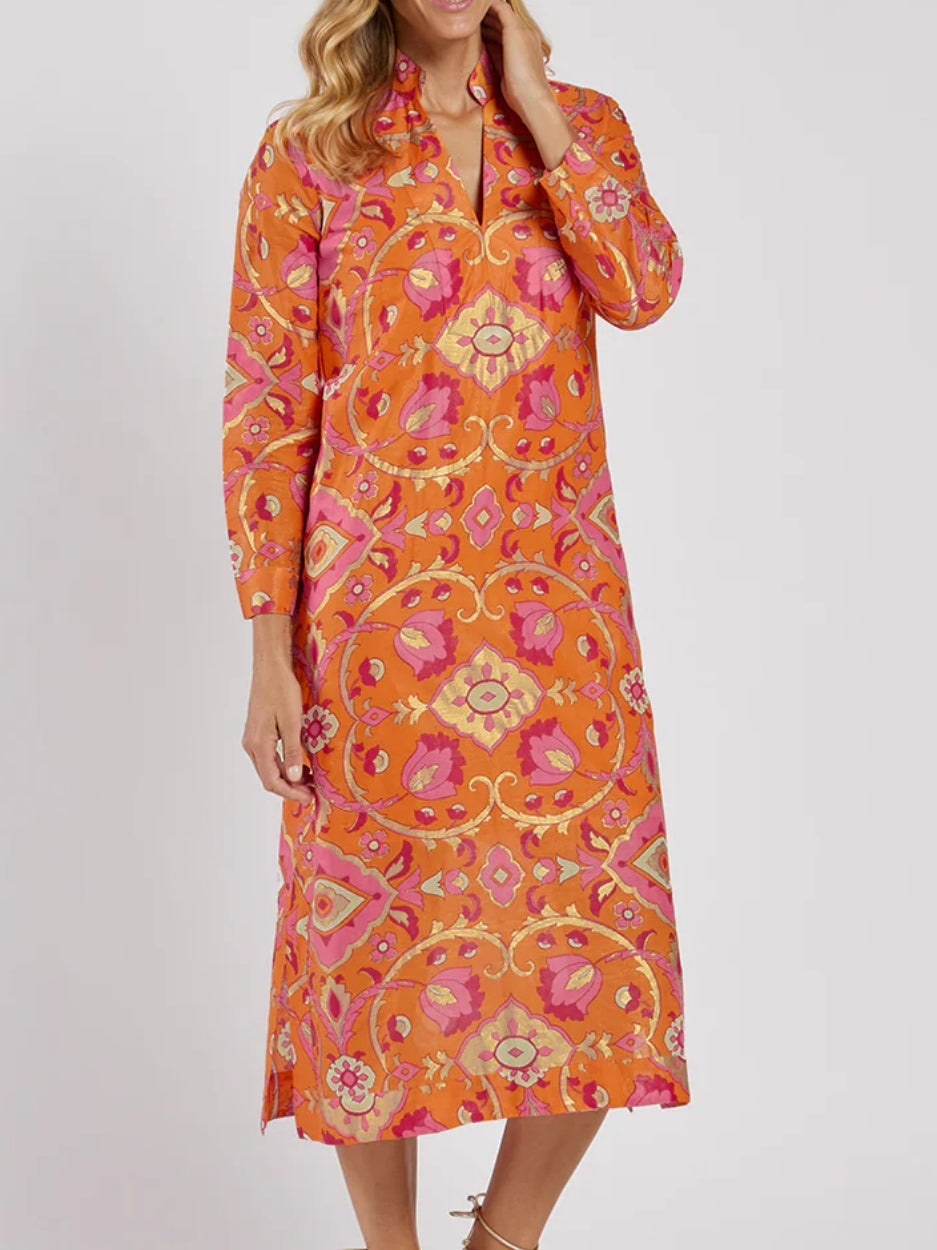 3/4 Sleeves V-neckline Dress