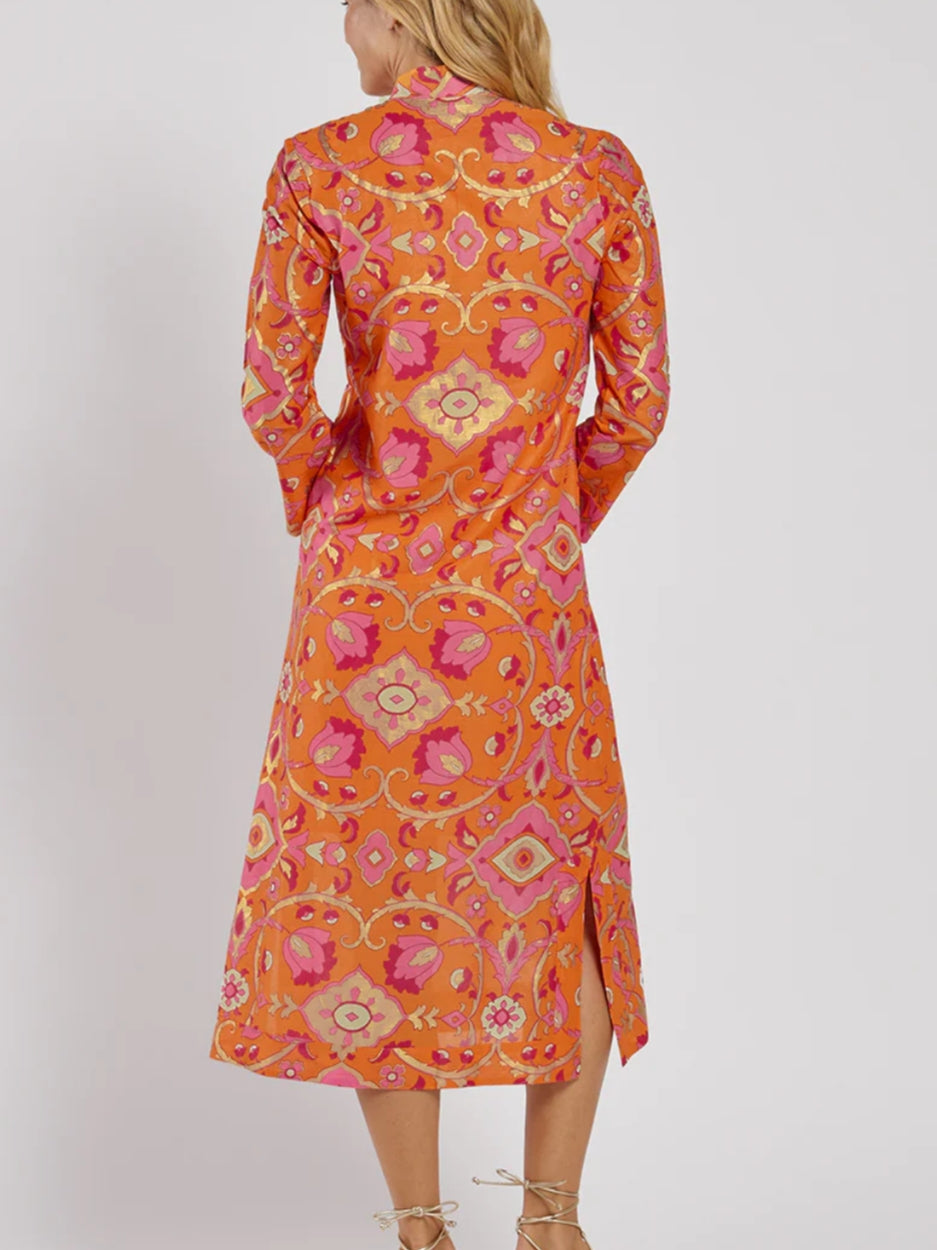 3/4 Sleeves V-neckline Dress